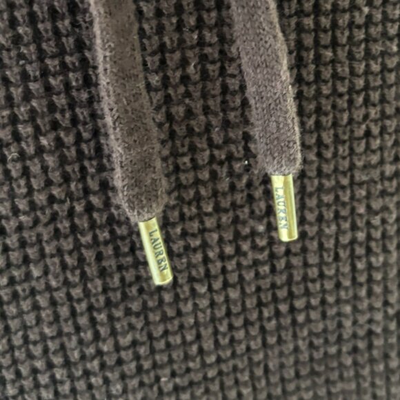 Ralph Lauren - Thermal Knit Cowl Neck Army Green Sweater - 100% Cotton (Size: M) - Picture 4 of 7